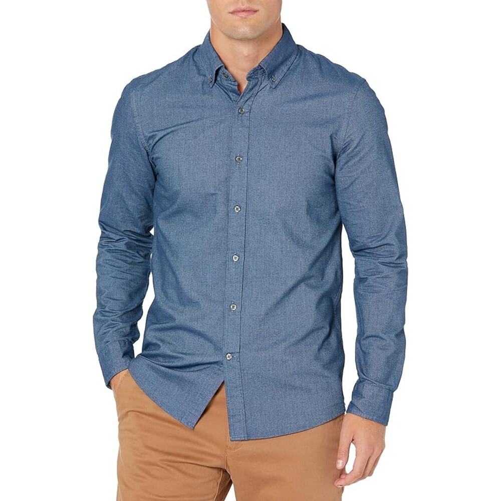 Goodthreads Slim-Fit Long-Sleeve Oxford Shirt in Indigo Size XXL